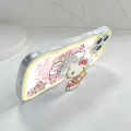 AMORVOR for OPPO A76 / A36 Back Cover (With Free Holder) Cartoon Cat Soft Wavy Phone Case Camera Protection Transparent TPU Soft Cover. 