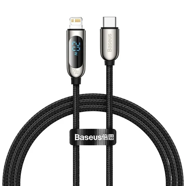Baseus%20Display%20Fast%20Charging%20Data%20Cable%20Type-C%20to%20IP%2020W%201m%20Black%20-%20Image%202