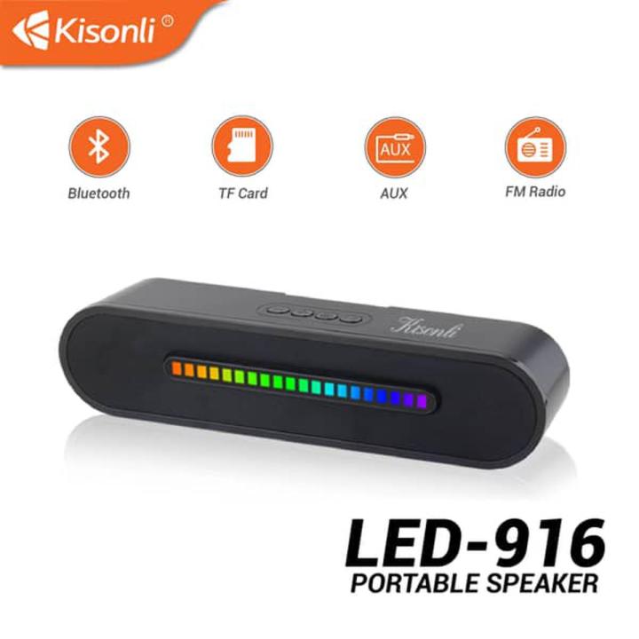 Kisonli Led-916 Wireless Bluetooth Longbar Speaker With RGB Lights