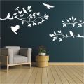 Tree with Birds Corner DIY Wall Sticker | Peel & Stick Waterproof Vinyl Decal for Home Improvement, Kitchen Backsplash, Bedroom, Living Room | Removable Scratch Resistant Durable Design. 