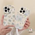For Tecno Spark 10C Go 2023 10 Camon 20 Infinix Hot 10Lite 20i 8 30i Hot 12 30 9 10 11 20 10T Play Note 12 G96 30 Pro Smart 7 5 6 Plus Retro Fresh Blue Flower Cartoon Cute Cat Cover. 