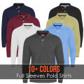Mens Full Sleeves Polo Shirts, Comfortable Full-Sleeve Polo Shirt top for Gym, Running, Workout & Casual Wear by Full Time Sports. 