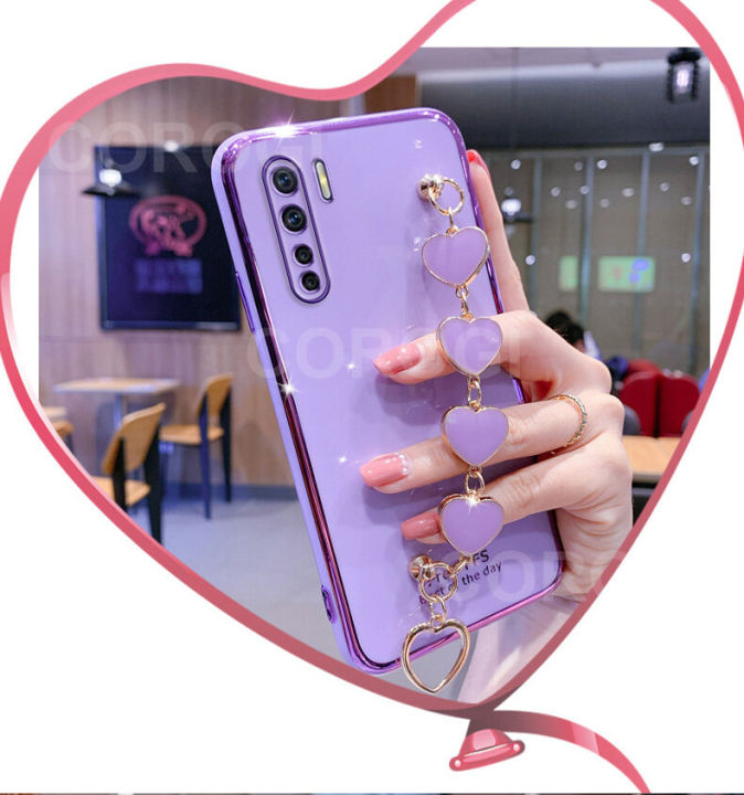 For%20OPPO%20F15%20Phone%20Cover%20+%203D%20Love%20Heart%20Wristband%20Fashion%20Ultra%20Thin%20Shiny%20Plating%20Bumper%20Soft%20TPU%20Silicone%20Shockproof%20Protective%20Case%20Back%20Cover%20-%20Image%207