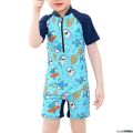 Kids Girl Boy Swimsuit Cartoon Print Zipper One-piece Swimming Suit Cute Summer Children Beachwear 3-12Yrs. 