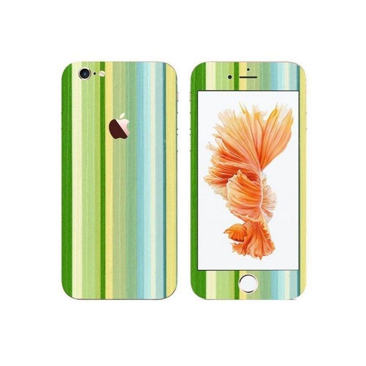 IPHONE 6S Green Blue Wooden Texture Strip Mobile Skin