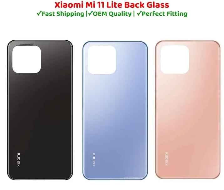 Xiaomi Mi 11 Lite Back Glass Battery Cover Rear Door Housing Case For Xiaomi Mi 11 Lite Back Battery Glass Cover Replacement