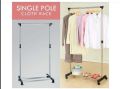Single Pole Stainless Steel Cloth hanging Rack with Shoe Stand Laundry Rack With Tire. 