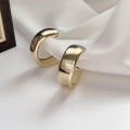 1pair Trendy Simple Silver Color Hoop Earrings For Women Girl Gold Circle MJ. 