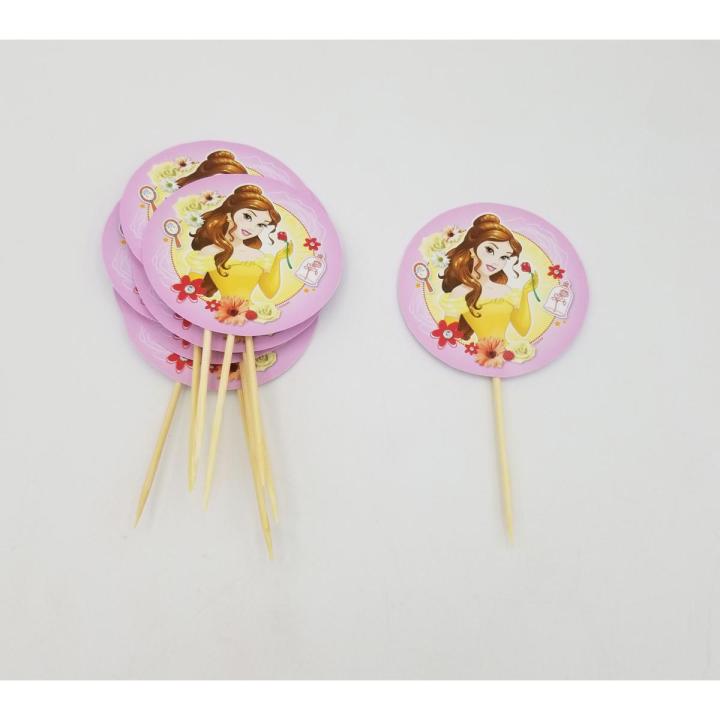 BEAUTY AND THE BEAST THEME CUPCAKE TOPPER - PACK OF 10 CUPCAKE TOPPERS - BEAUTY AND THE BEAST CUPCAKE TOPPERS