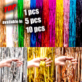 Premium Quality Metallic Backdrop Foil Fringe Curtains Tinsel Foil Fringe Backdrop Curtains, Tinsel Streamers , Fringe for Happy Birthday Wedding Anniversary Ceremony Bridal and Baby Shower and Event Decoration Bachelorette Party Supplies. 