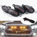 4 Pieces Car Grill Led Lights Orange Color Daytime Running Lights 12 Volt For Cars, SUV, Trucks. 