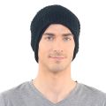 Mens Slouchy Long Beanie Knit Cap for Summer Winter Oversize black. 