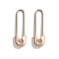 Minimalist Safety Pin Cartilage Sterling Silver Big Hoop Earrings for Women Girls Elegant Dangle Drop 37mm. 