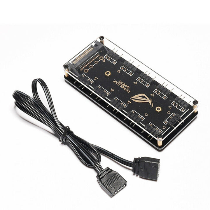 5V 3-pin RGB 10 hub splitter Sata power argb 3pin male connector extension cable adapter