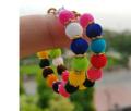 New Fashion Velvet Plush Balls Design Golden color Baliyan Earrings for Parties or Events. 
