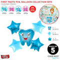 First Tooth Decoration Set of 5 Pcs Foil Balloons, Baby Boy & Baby Girl 1st Teeth, Chrome Metallic Foil Baloon For Birthday Parties Decoration, Party Supplies, Kids Milestone Memory First tooth party, Pink & Blue Memories Baby Celebration : WlPW7yLm. 