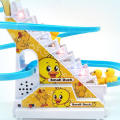 Duck Climbing Stairs Toy Children Roller Coaster Toy Set Duck Race Track Set With LED Flashing Lights, Music. 