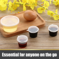 100 Pieces Small Plastic Containers 25Ml Small Sauce Pots Plastic Pots Jelly Pots for Sauce Dips Salads. 