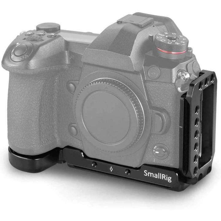 SMALLRIG Lightweight L-Bracket for Panasonic_Lumix G9, Built-in Quick Release Tripod L Plate with Slide Second Handle & 1/4 Threaded Holes - 2191