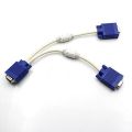 15Pin VGA 1 Male to Dual 2 VGA Female Monitor Y Adapter Splitter Video Cable, VGA Cable Splitter Dual 2 Monitor 15Pin Two Ports VGA Male To VGA Female Adapter, VGA Male to Dual VGA Female Video Adapter Cable, Converter Cable, Splitter Cable. 