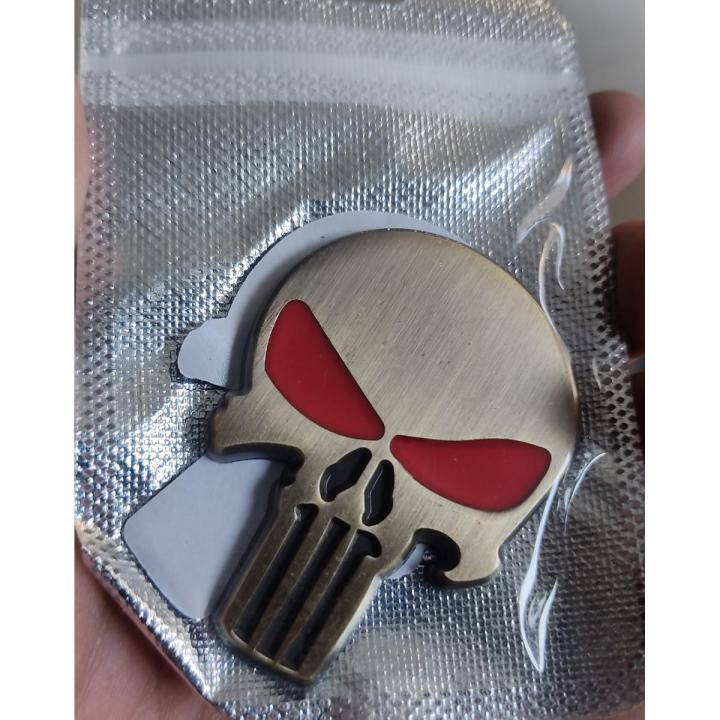 Red Eye Skull Logo Metal Logo For Motorcycle Metal Logo for Bike Fancy Logo Car With Tape 