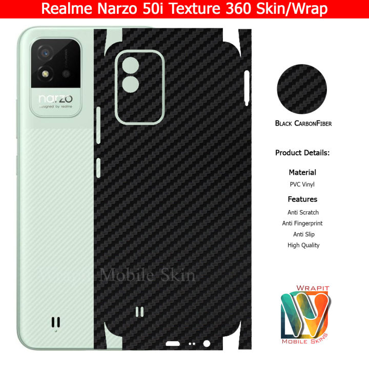 Real.me%20Narzo%2050i%20Skin/Wrap%20360%20Protection%20Sheet/%20Carbon%20fiber/%20Matte/%20Transparent/%20Lamination%20Back%20And%20Sides%20Included%20Camera%20Skin%20-%20Image%202