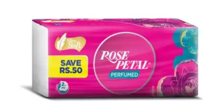 Rose Petal Perfumed Soft Pack - 550 Sheets (PACK OF 03)