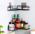 adhesive metal wall-mounted storage rack for Kitchen, triangular basket without drilling, specially designed, bedroom, living room and Bathroom. 