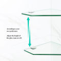 Wall-Mounted Perforated Storage Rack Corner Glass Shelf Stainless Steel Base Shower Floating Shelf for Kitchen Balcony. 