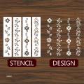 Flower Border Stencil for Wall Fabric Wood and Paper Crafting. 