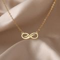 Stainless Steel Necklaces Infinity Symbol Style Pendant Collar Chain Fashion Necklace For Women Men Jewelry Friends Best Gifts. 
