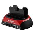 hdd Docking Station Tccmebius TCC S862 USB Docking Station USB 2.0 t SATS,IDE Dual hard drive Docking Station with all in one card reader red COLOR. 