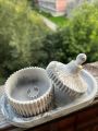 Jesmonite trinket tray and box set for jewellery and accessories pinyerest and aesthetic for home and room decor. 