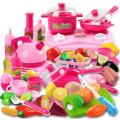 Kitchen Cooking Set Girls Boys Fruit Vegetable Tea Playset Toy for Kids Early Age Development Educational Pretend Play Food Assortment Set - Multicolor. 