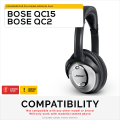 BOSE QC15 & QC2 REPLACEMENT EARPADS, EARCUSHIONS - MADE WITH PREMIUM MATERIALS, BETTER THAN STOCK (from BrainWavz Audio). 