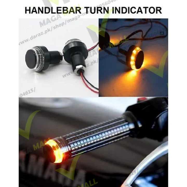 Turn Signal LED Light Indicator And Blinker For Motorcycle 22mm Handle ...