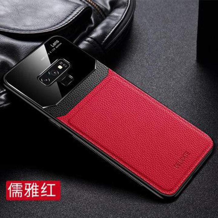 Case For Samsung Galaxy Note 9  Leather Mirror Tempered Glass Shockproof Phone Back Cover