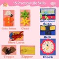 Montessori Busy Book Educational Toys For Toddler Portable Activity Travel Board Fine Motor Skills Early Education learing Toys Soft Busy Books for toddler Board in Bag 08 pages busy book for kids busy book for babies and toddlers. 