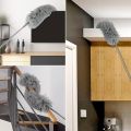 Microfiber Duster Extendable with 2m Extra Long Handle, Hand Duster, Bendable Head and Chenille Head, Washable Feather Dusters for Cleaning Cobwebs Ceilings Fans Cars. 