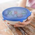 6pcs Universal Food Silicone Cover Silicone Stretch Lids for Bowl, Cup, Pot, Pan, Dish, Food Covers, Flexible Silicone Lids Food Wrap Apply to All Kinds of Food Storage Container.. 