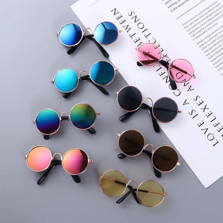 Round Funny For Small Dog Cat Decoration Lovely Reflection Sunglasses Pet Glasses Eye Wear Photos Props