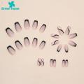 Crystal Nails Stylish Black Glitter Fake Nails 12 Sizes Safe Trendy Nail Plates for Southeast Asian Buyers Prom Nails. 