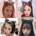 Lady Cat Ear Headwear Girl Black Cat Ear Hairband Cosplay Cat Ears Hairband Black Cat Ear Hair Accessories Lace Cat Ear Headband. 