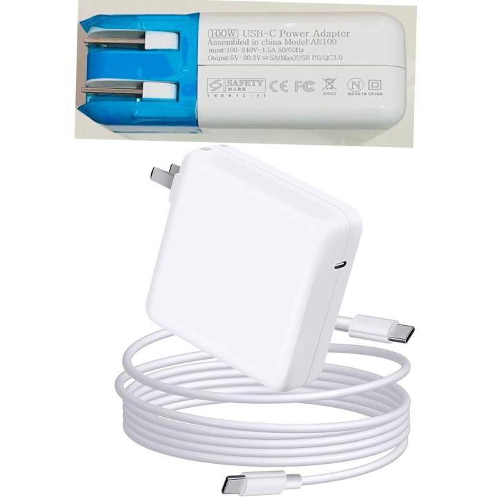 Mac Book Pro Charger-100W USB C Fast Charger Power Adapter Compatible with MacBook Pro 16,15,14 Inch, MacBook Air 13 Inch, iPad Pro 2022/2021/2020/2019, iPhone 14/13 Included 7.2ft USB C to C Charge Cable (AE100 US Plug)