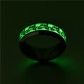 Luminous Plated Ring Dark Golden Dragon Inlay Green Background Fashion Men Fluorescent Glowing Rings. 