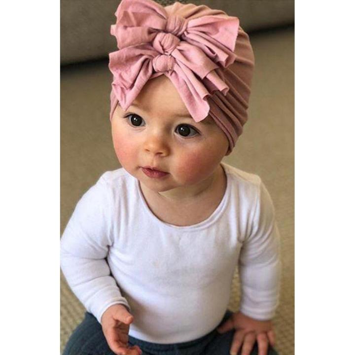 Turban Infant Girl Hats With Bows Baby Girl Turban Cap Beanie