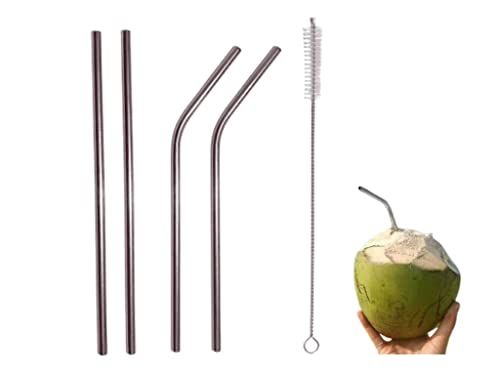 Pack%20of%205%20-%204%20Bent%20Stainless%20Steel%20Reusable%20Drinking%20Straws%20With%20Cleaning%20Brush%20Metal%20Straws%20-%20Image%202
