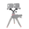 Double Tripod Adapter Mount Bracket Bridge Expansion for GoPro Hero 10 9 5 YI Eken Action Camera Selfie Flash Light Holder Mount. 
