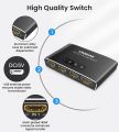 VWRHAR HDMI Switch 3 in 1 Out 4K UHD HDMI Switcher Splitter, Automatic Switch with Remote Metal HDMI Switch Box Hub Support 4K 30Hz 3D 1080P HDCP1.4 for PS5 PS4 Xbox DVD Player Fire Stick Apple TV PC. 