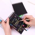 Scratch Note Black Cardboard Creative DIY Draw Sketch Notes for Toy Notebook School Supplies. 